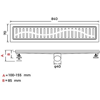 Душевой лоток Gappo G88007-33 80 см золото